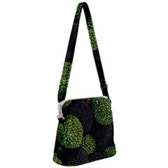 Berry,note, Green, Raspberries Zipper Messenger Bag by nateshop