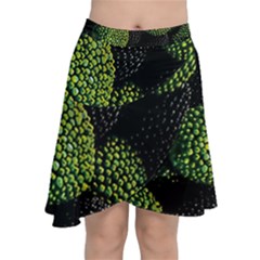 Berry,note, Green, Raspberries Chiffon Wrap Front Skirt by nateshop