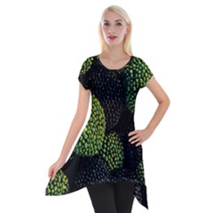 Berry,note, Green, Raspberries Short Sleeve Side Drop Tunic by nateshop