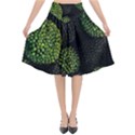 Berry,note, Green, Raspberries Flared Midi Skirt View1