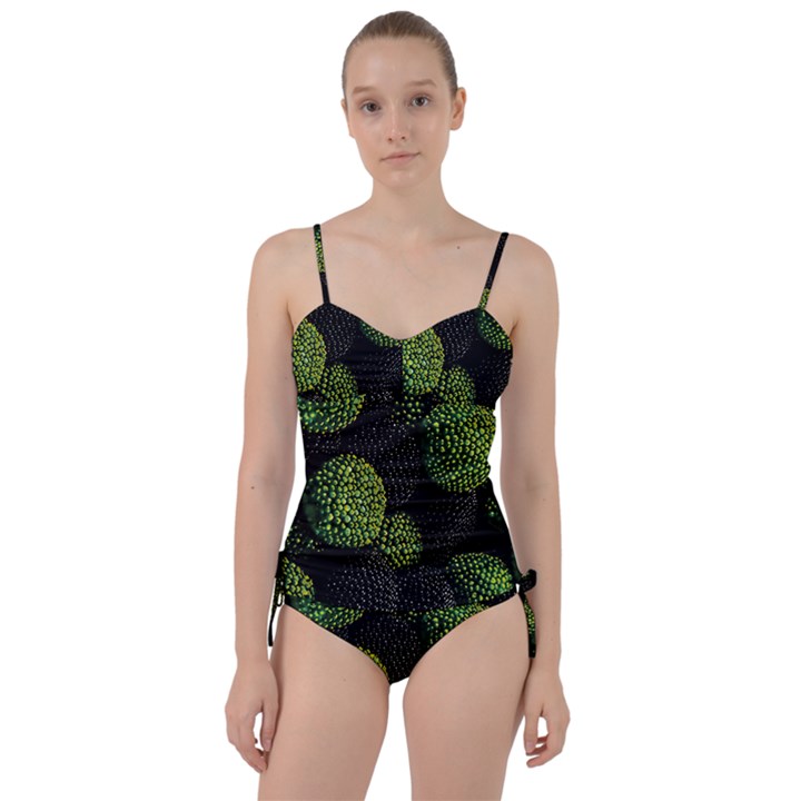 Berry,note, Green, Raspberries Sweetheart Tankini Set