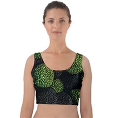 Berry,note, Green, Raspberries Velvet Crop Top by nateshop