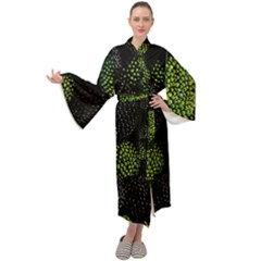 Berry,note, Green, Raspberries Maxi Velvet Kimono by nateshop