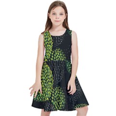 Berry,note, Green, Raspberries Kids  Skater Dress by nateshop