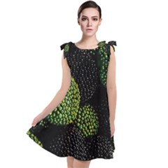 Berry,note, Green, Raspberries Tie Up Tunic Dress by nateshop