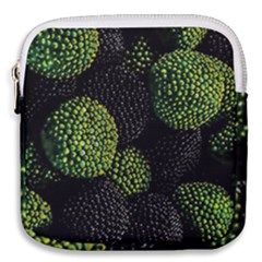 Berry,note, Green, Raspberries Mini Square Pouch by nateshop