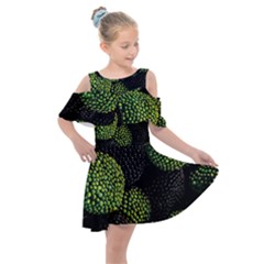 Berry,note, Green, Raspberries Kids  Shoulder Cutout Chiffon Dress by nateshop