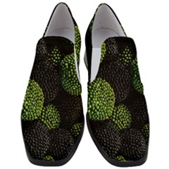 Berry,note, Green, Raspberries Women Slip On Heel Loafers