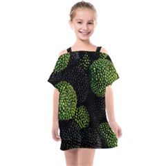 Berry,note, Green, Raspberries Kids  One Piece Chiffon Dress by nateshop