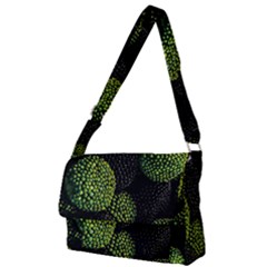 Berry,note, Green, Raspberries Full Print Messenger Bag (l) by nateshop