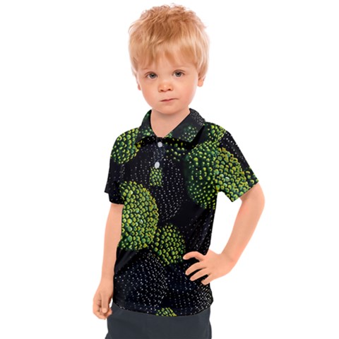 Berry,note, Green, Raspberries Kids  Polo T-shirt by nateshop