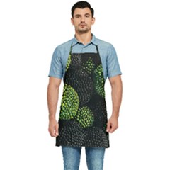 Berry,note, Green, Raspberries Kitchen Apron by nateshop