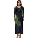 Berry,note, Green, Raspberries Long Sleeve Longline Maxi Dress View1