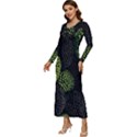 Berry,note, Green, Raspberries Long Sleeve Longline Maxi Dress View2