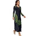 Berry,note, Green, Raspberries Long Sleeve Longline Maxi Dress View3