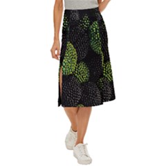 Berry,note, Green, Raspberries Midi Panel Skirt by nateshop