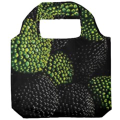 Berry,note, Green, Raspberries Foldable Grocery Recycle Bag by nateshop