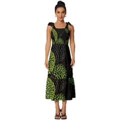 Berry,note, Green, Raspberries Tie-strap Tiered Midi Chiffon Dress by nateshop