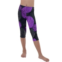 Berry,raspberry, Plus, One Kids  Lightweight Velour Capri Leggings 