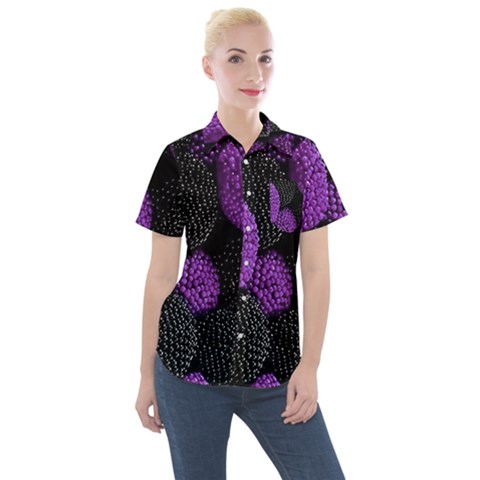 Berry,raspberry, Plus, One Women s Short Sleeve Pocket Shirt by nateshop