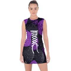 Berry,raspberry, Plus, One Lace Up Front Bodycon Dress by nateshop