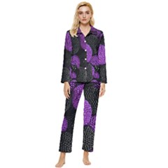 Berry,raspberry, Plus, One Womens  Long Sleeve Velvet Pocket Pajamas Set by nateshop