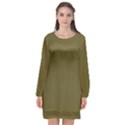 Brown, Color, Background, Monochrome, Minimalism Long Sleeve Chiffon Shift Dress  View1