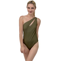 Brown, Color, Background, Monochrome, Minimalism To One Side Swimsuit by nateshop