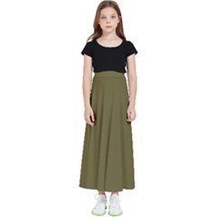 Brown, Color, Background, Monochrome, Minimalism Kids  Flared Maxi Skirt by nateshop