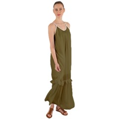 Brown, Color, Background, Monochrome, Minimalism Cami Maxi Ruffle Chiffon Dress by nateshop