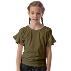 Brown, Color, Background, Monochrome, Minimalism Kids  Cut Out Flutter Sleeves by nateshop