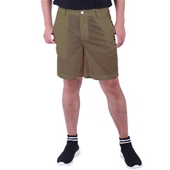 Brown, Color, Background, Monochrome, Minimalism Men s Pocket Shorts by nateshop