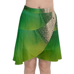 Curved, Hole Chiffon Wrap Front Skirt by nateshop