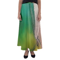 Curved, Hole Flared Maxi Skirt by nateshop