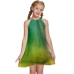 Curved, Hole Kids  Halter Collar Waist Tie Chiffon Dress by nateshop