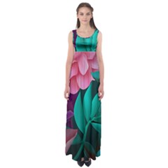 Eaves, Mate, Pink, Purple, Stock Wall Empire Waist Maxi Dress by nateshop