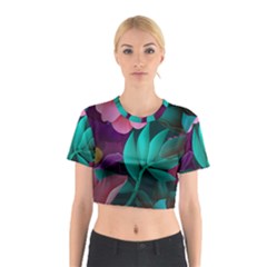 Eaves, Mate, Pink, Purple, Stock Wall Cotton Crop Top by nateshop