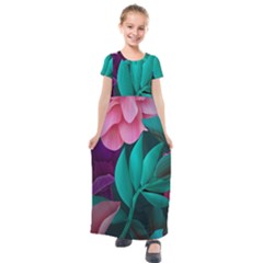 Eaves, Mate, Pink, Purple, Stock Wall Kids  Short Sleeve Maxi Dress by nateshop