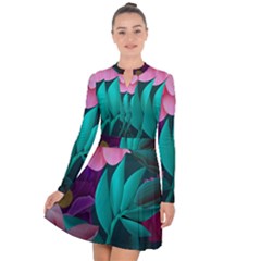 Eaves, Mate, Pink, Purple, Stock Wall Long Sleeve Panel Dress by nateshop