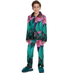 Eaves, Mate, Pink, Purple, Stock Wall Kids  Long Sleeve Velvet Pajamas Set by nateshop