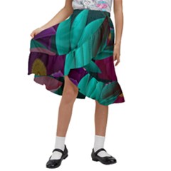 Eaves, Mate, Pink, Purple, Stock Wall Kids  Ruffle Flared Wrap Midi Skirt by nateshop