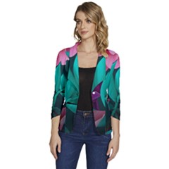 Eaves, Mate, Pink, Purple, Stock Wall Women s One-button 3/4 Sleeve Short Jacket by nateshop