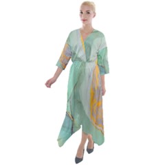 Huawei, Lite, Mate Quarter Sleeve Wrap Front Maxi Dress by nateshop