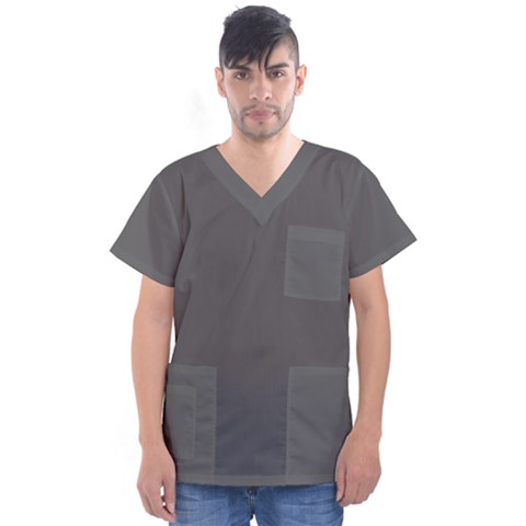 Gray, Color, Background, Monochrome, Minimalism Men s V-neck Scrub Top by nateshop