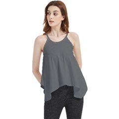 Gray, Color, Background, Monochrome, Minimalism Flowy Camisole Tank Top by nateshop