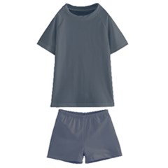 Gray, Color, Background, Monochrome, Minimalism Kids  Swim T-shirt And Shorts Set by nateshop