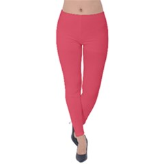 Pink, Color, Background, Monochromic, Minimalism Velvet Leggings by nateshop