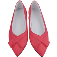 Pink, Color, Background, Monochromic, Minimalism Women s Bow Heels