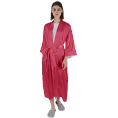 Pink, Color, Background, Monochromic, Minimalism Maxi Satin Kimono by nateshop