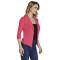 Pink, Color, Background, Monochromic, Minimalism Women s Draped Front 3/4 Sleeve Shawl Collar Jacket View3